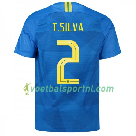Brazilië T.Silva 2 Uit Shirt WK voetbal 2018